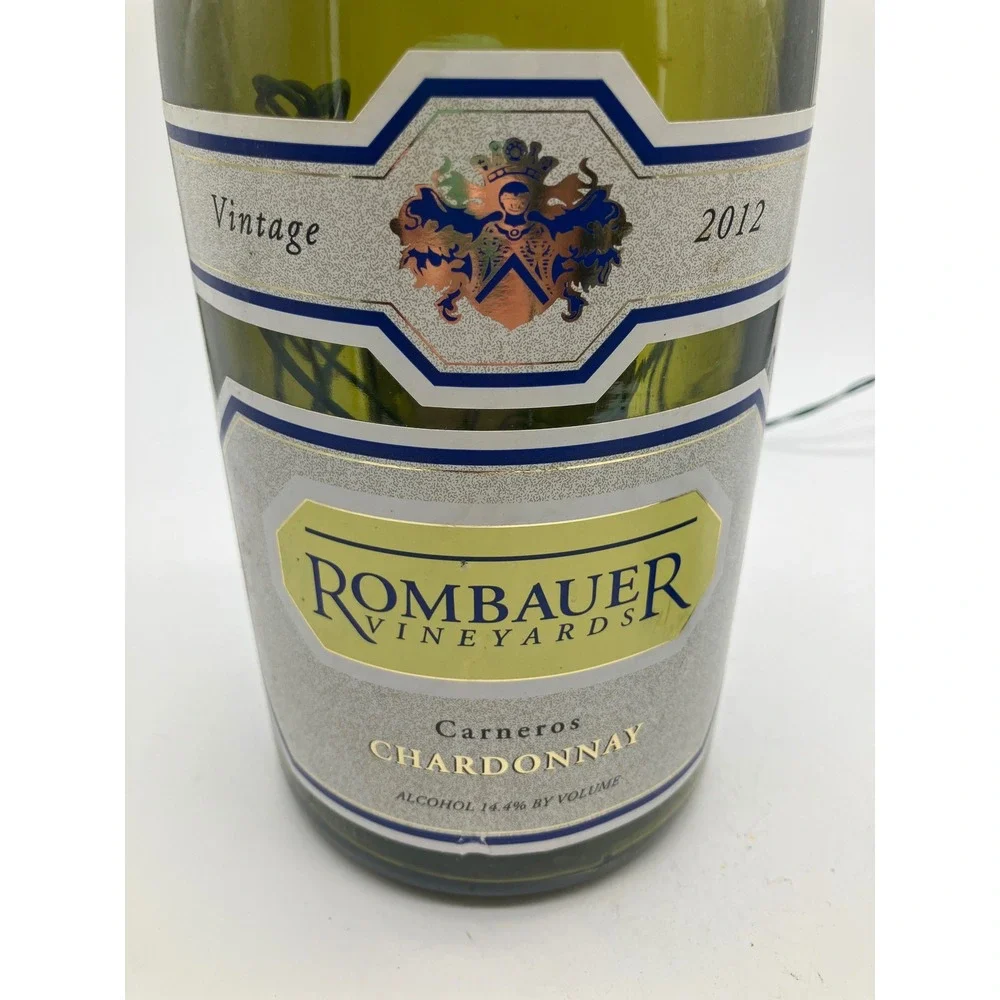 Rombauer Vineyards 2012 Chardonnay 1.5L Magnum Upcycled Lighted Bottle Lamp